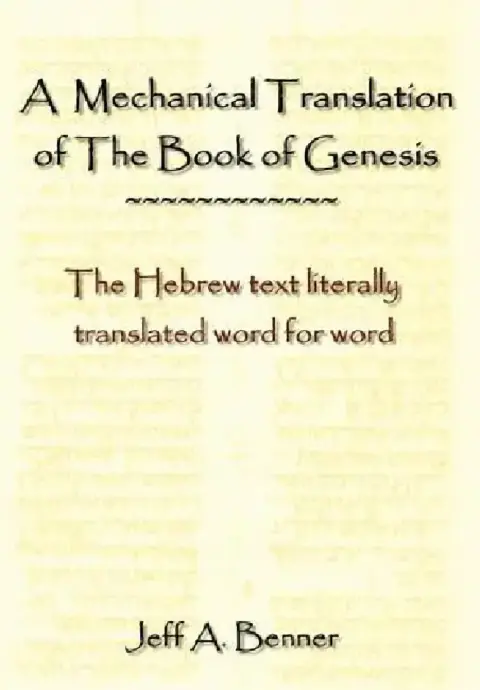 Cover of A Mechanical Translation of the Book of Genesis