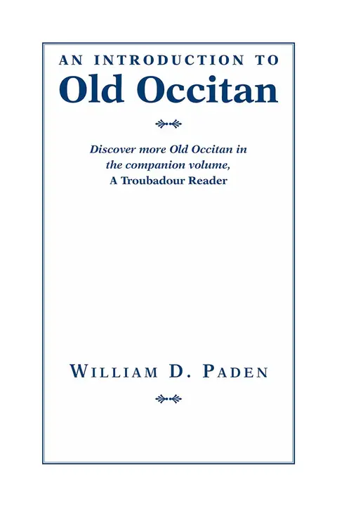 Cover of An Introduction to Old Occitan