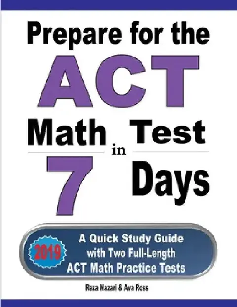 Cover of Prepare for the ACT Math Test in 7 Days