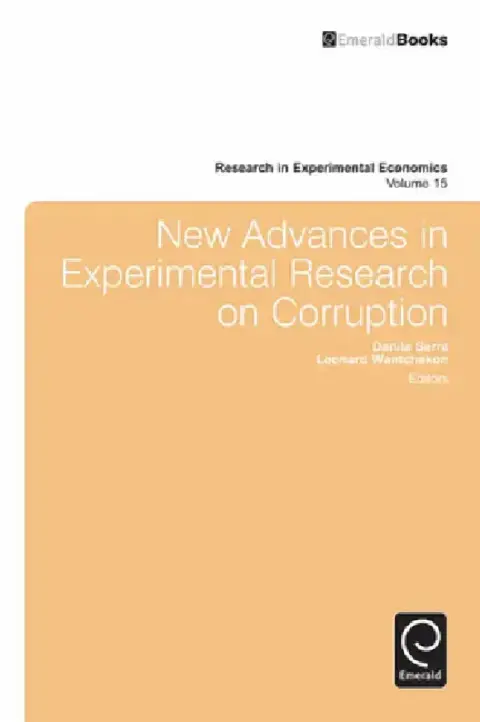 Cover of New Advances in Experimental Research on Corruption