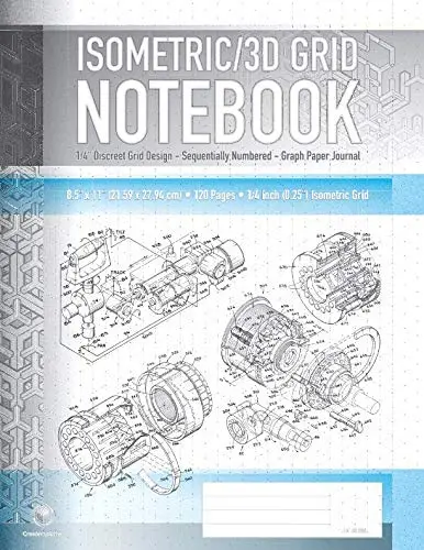 Cover of Isometric / 3D Grid Notebook - 1/4" Discreet Grid Design - Sequentially Numbered - Graph Paper Journal