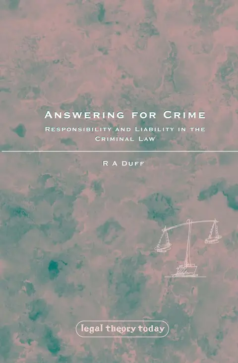 Cover of Answering for Crime
