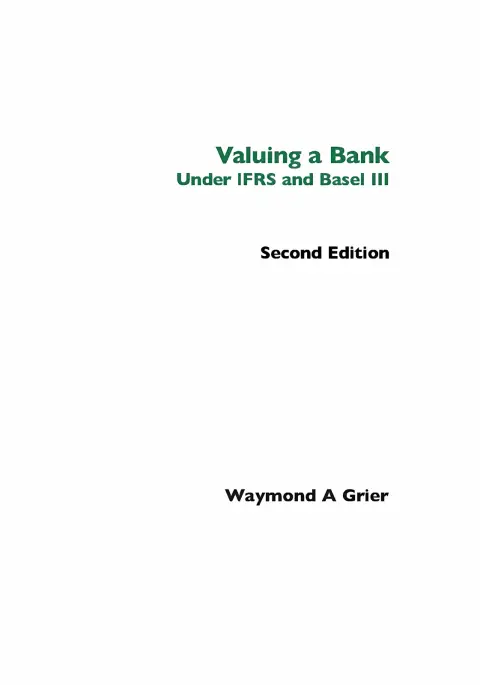 Cover of Valuing a bank