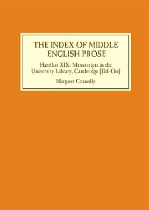 Cover of The Index of Middle English Prose