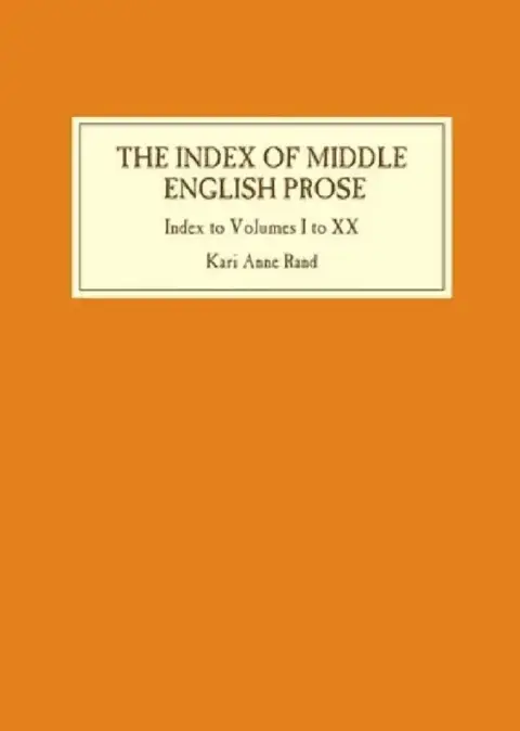 Cover of Index of Middle English Prose