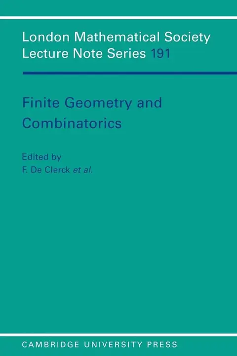 Cover of Finite Geometries and Combinatorics (pb 1993)