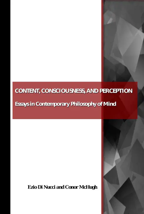 Cover of Content, Consciousness, and Perception