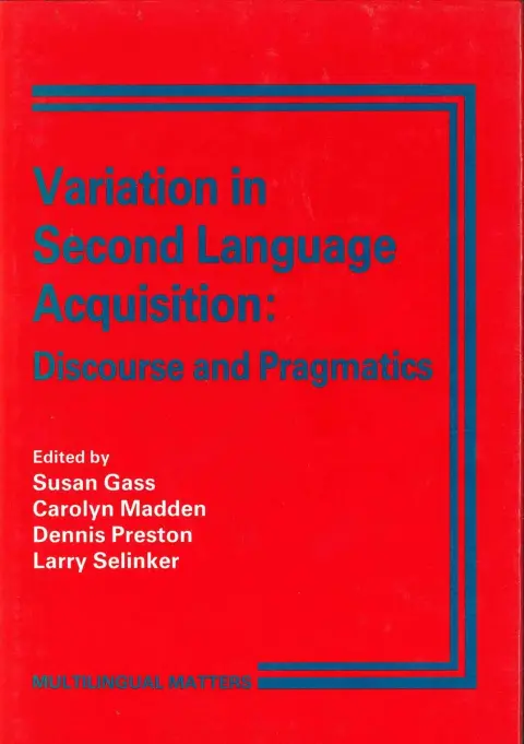 Cover of Variation in Second Language Acquisition