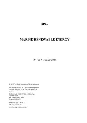 Cover of Marine Renewable Energy