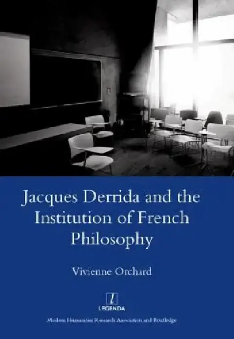 Cover of Jacques Derrida and the Institution of French Philosophy