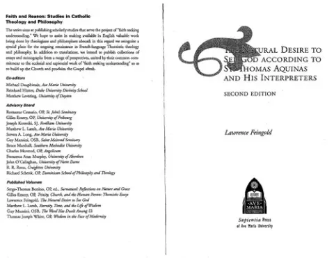 Cover of The Natural Desire to See God According to St. Thomas and His Interpreters
