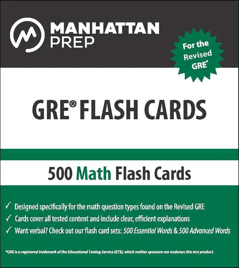 Cover of 500 GRE Math Flash Cards