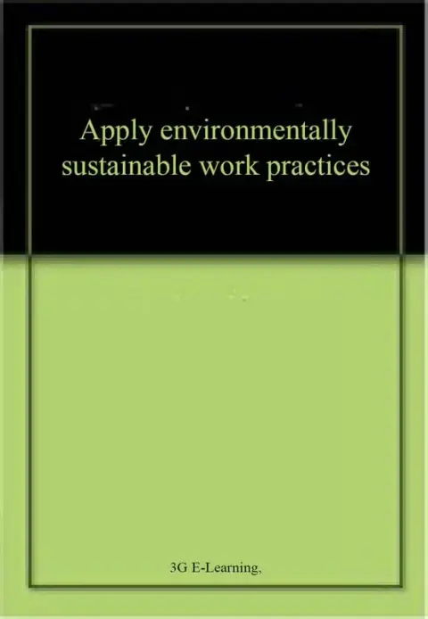 Cover of Apply environmentally sustainable work practices