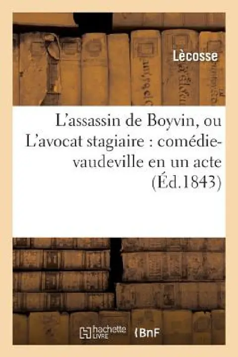 Cover of L'Assassin de Boyvin, Ou l'Avocat Stagiaire