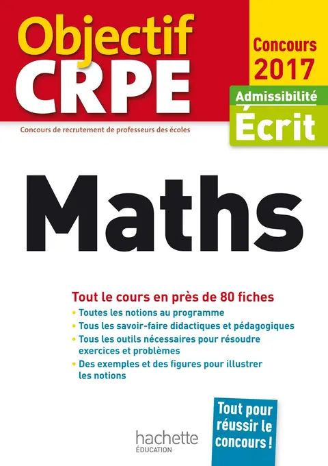 Cover of Objectif crpe en fiches maths - 2017