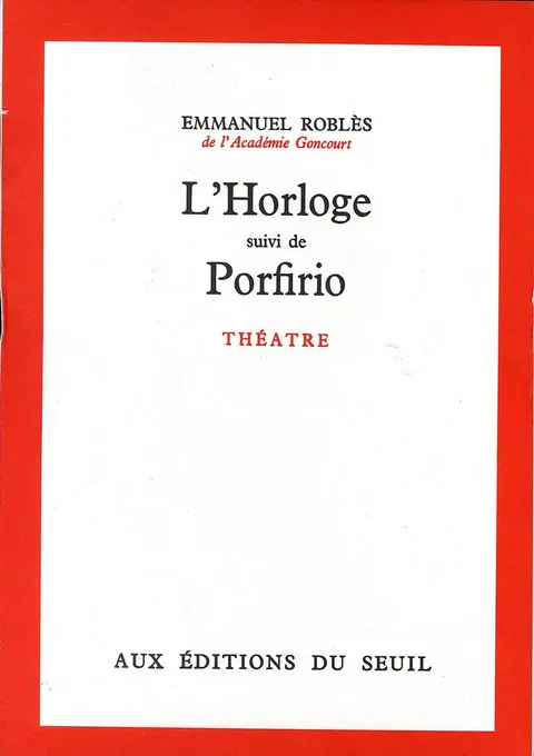 Cover of L'horloge. suivi de