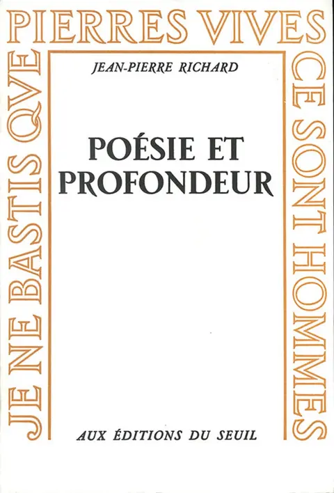 Cover of Poesie et profondeur