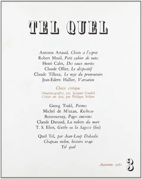 Cover of Tel quel, n 03