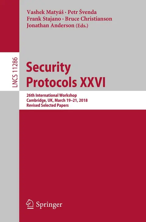 Cover of Security Protocols XXVI