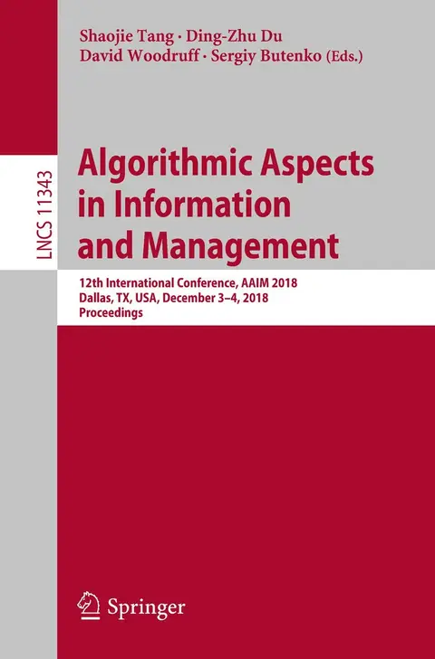 Cover of Algorithmic Aspects in Information and Management
