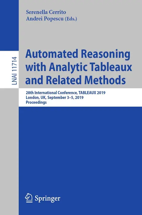 Cover of Automated Reasoning with Analytic Tableaux and Related Methods