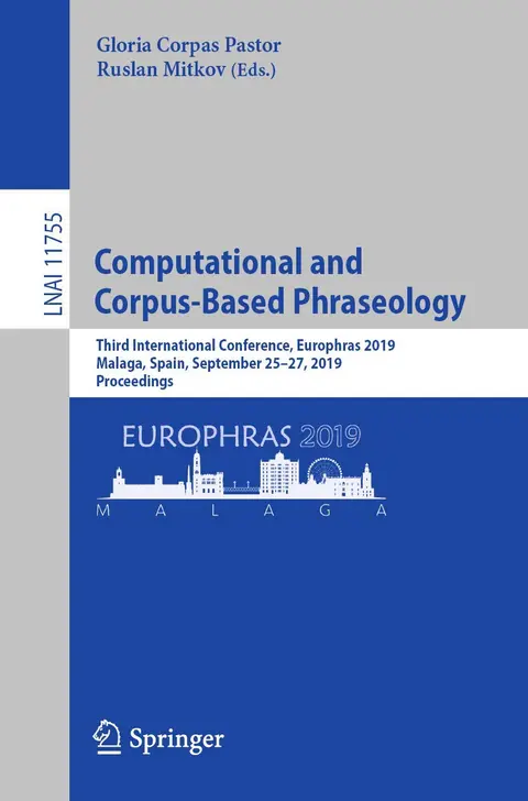 Cover of Computational and Corpus-Based Phraseology