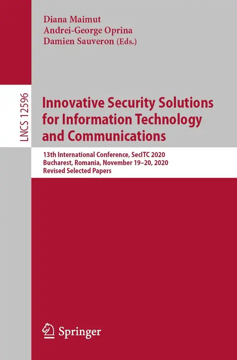 Cover of Innovative Security Solutions for Information Technology and Communications