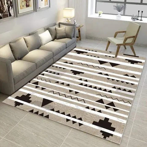 Cover of MOXIC Soft Geometric Living Room Area Rugs Rectangular Children Crawling Bedroom Rug Fleece Anti-Slip Fleece Carpets Modern Home Decor Mats Indoor Outdoor Runners Nursery 5' X 6'