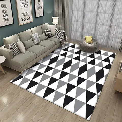 Cover of MOXIC Soft Geometric Living Room Area Rugs Rectangular Children Crawling Bedroom Rug Fleece Anti-Slip Carpets Modern Home Decor Mats Indoor Outdoor Runners Nursery 6' X 8'