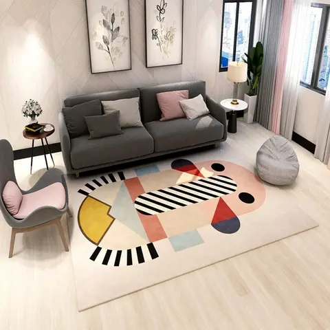 Cover of MOXIC Soft Abstract Art Living Room Area Rugs Rectangular Children Crawling Bedroom Rug Fleece Anti-Slip Carpets Nordic Modern Home Decor Mats Indoor Outdoor Runners Nursery 5' X 6'