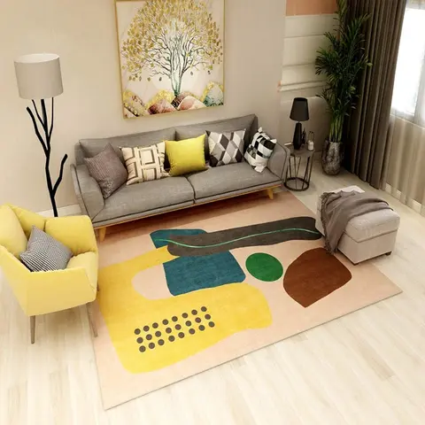 Cover of MOXIC Soft Abstract Art Living Room Area Rugs Rectangular Children Crawling Bedroom Rug Fleece Anti-Slip Carpets Nordic Modern Home Decor Mats Indoor Outdoor Runners Nursery 2' X 4'