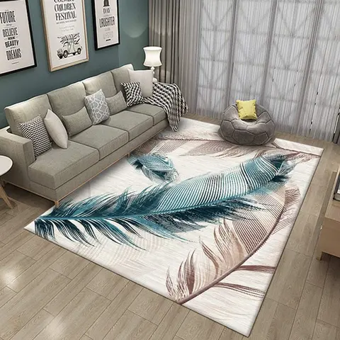 Cover of MOXIC Soft Abstract Art Living Room Area Rugs Rectangular Children Crawling Bedroom Rug Fleece Anti-Slip Carpets Nordic Feather Modern Home Decor Mats Indoor Outdoor Runners Nursery 4' X 5.2'