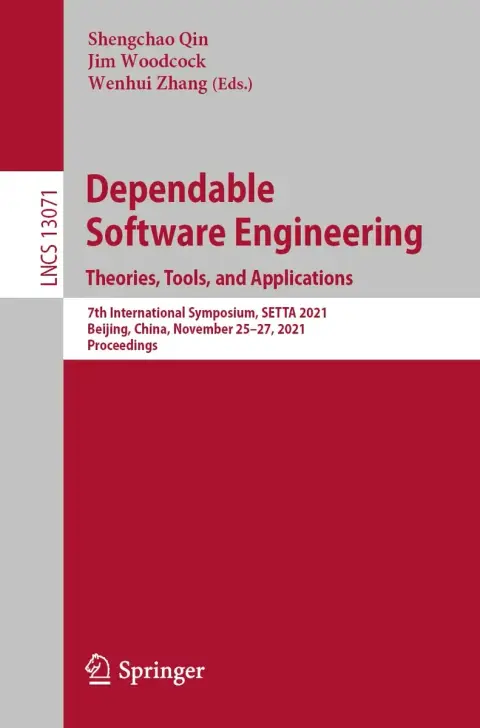 Cover of Dependable Software Engineering. Theories, Tools, and Applications