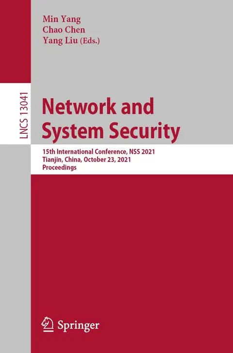 Cover of Network and System Security