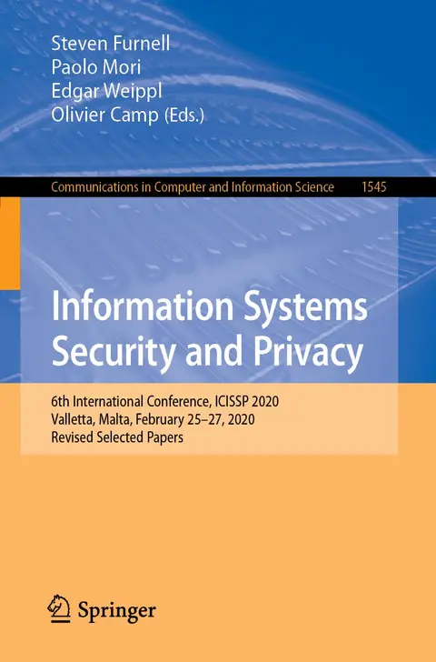 Cover of Information Systems Security and Privacy