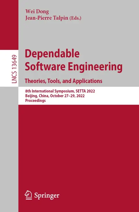 Cover of Dependable Software Engineering. Theories, Tools, and Applications