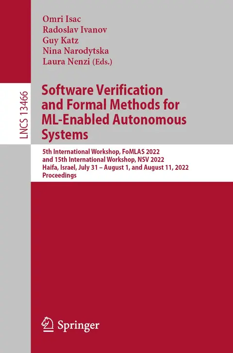 Cover of Software Verification and Formal Methods for ML-Enabled Autonomous Systems