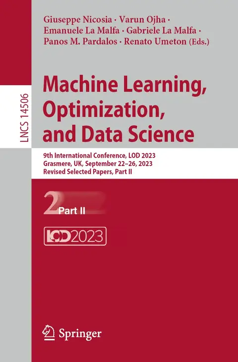 Cover of Machine Learning, Optimization, and Data Science