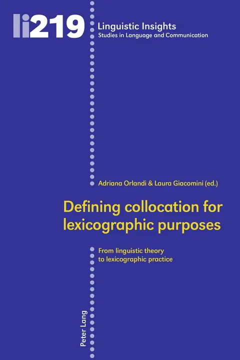 Cover of Defining collocation for lexicographic purposes
