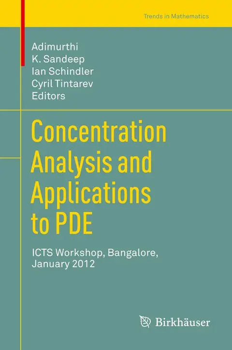 Cover of Concentration Analysis and Applications to PDE