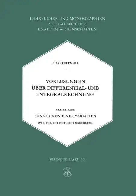 Cover of Vorlesungen Über Differential- Und Integralrechnung