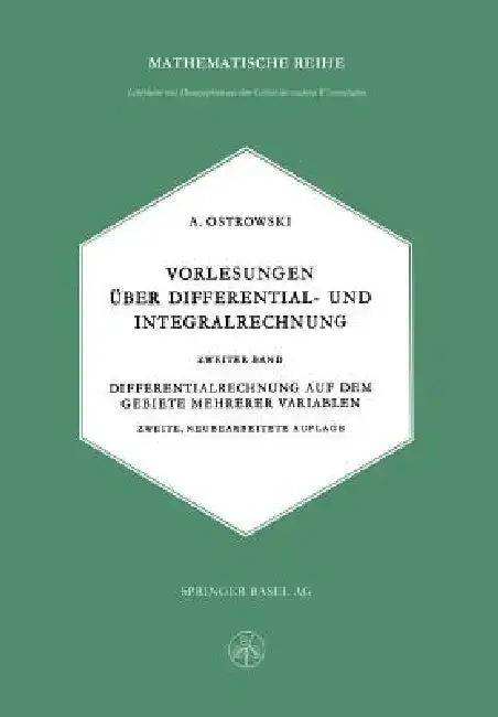 Cover of Vorlesungen Über Differential- Und Integralrechnung