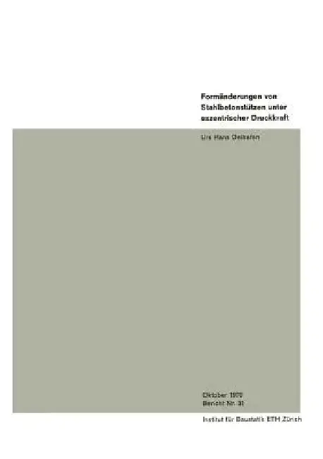 Cover of Formänderungen Von Stahlbetonstützen Unter Exzentrischer Druckkraft