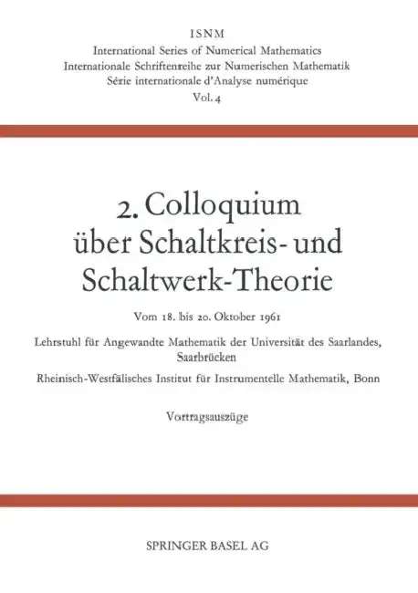 Cover of 2. Colloquium Über Schaltkreis- Und Schaltwerk-Theorie