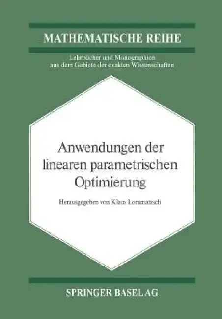 Cover of Anwendungen Der Linearen Parametrischen Optimierung