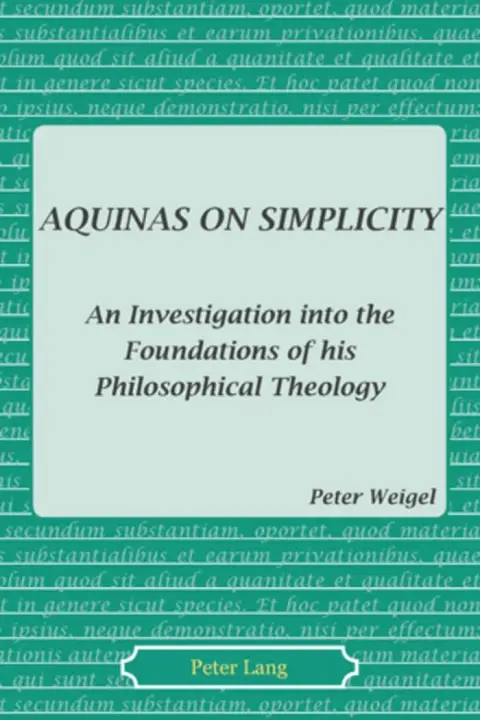 Cover of Aquinas on Simplicity