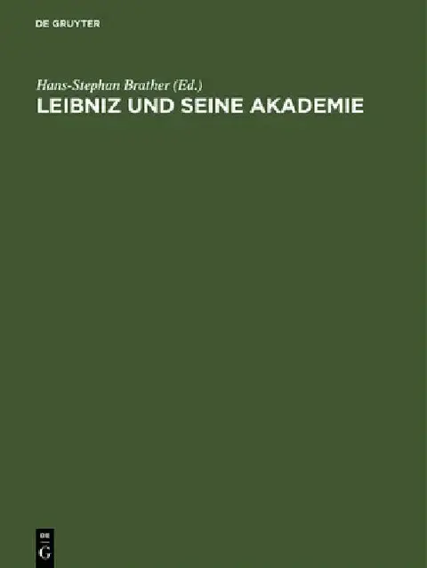 Cover of Leibniz und seine Akademie