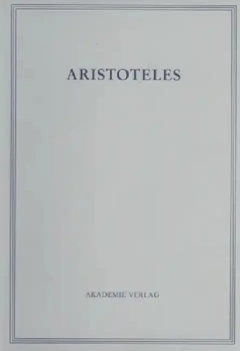 Cover of Aristoteles, Band 18/VI, Opuscula VI