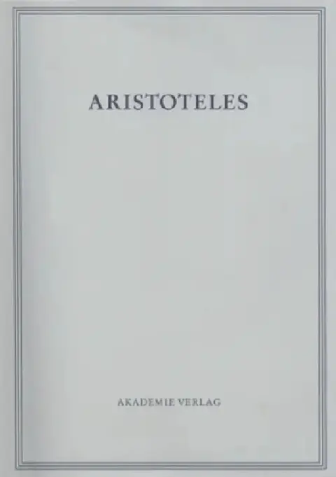 Cover of Analytica Priora. Buch I
