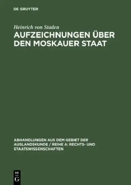 Cover of Aufzeichnungen über den Moskauer Staat